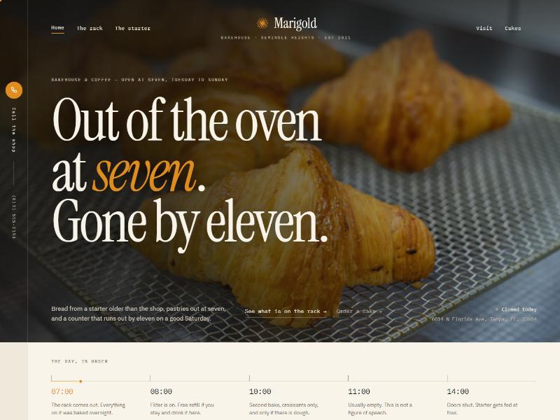 Marigold Bakehouse — homepage