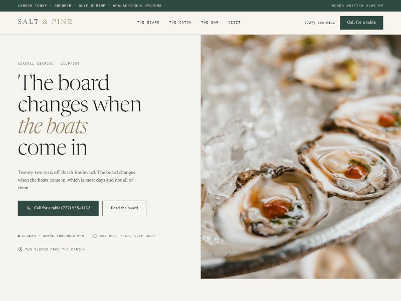 Salt & Pine — homepage