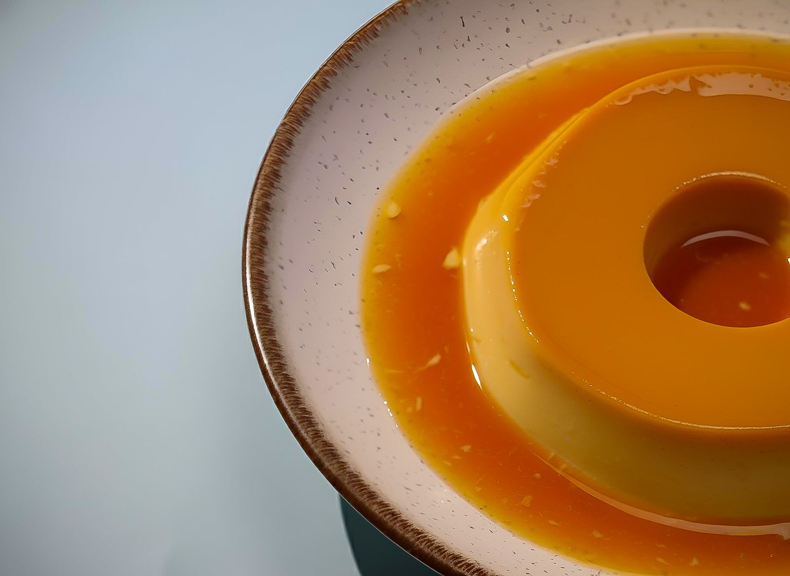 Flan turned out, caramel pooling