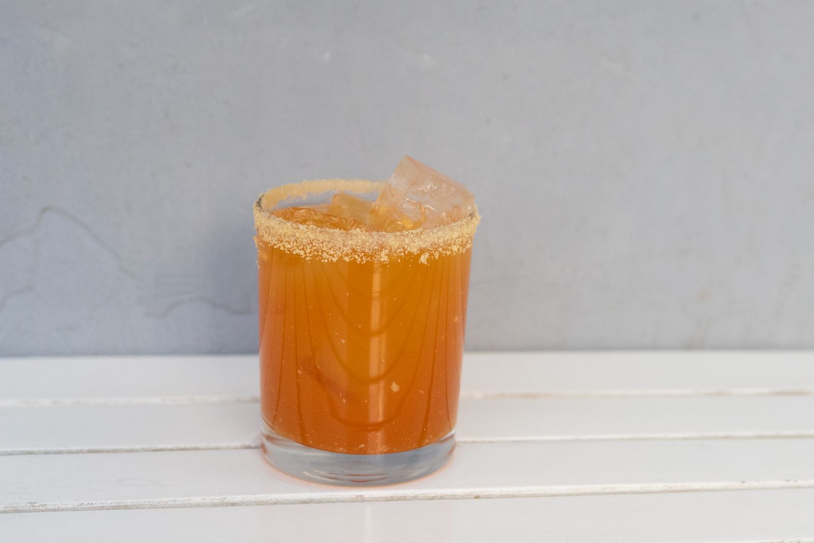 A michelada with a salted rim