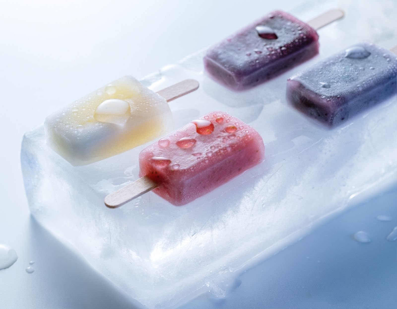 Fruit paletas on ice